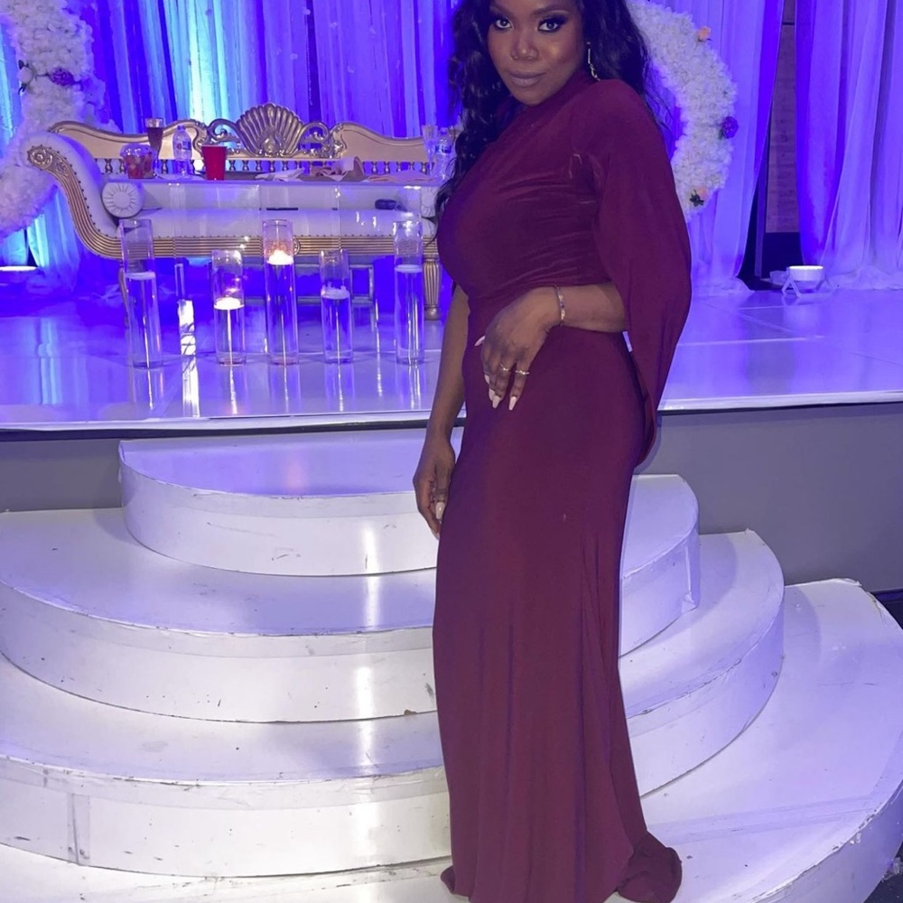 Stunning Maroon Long Evening Gown